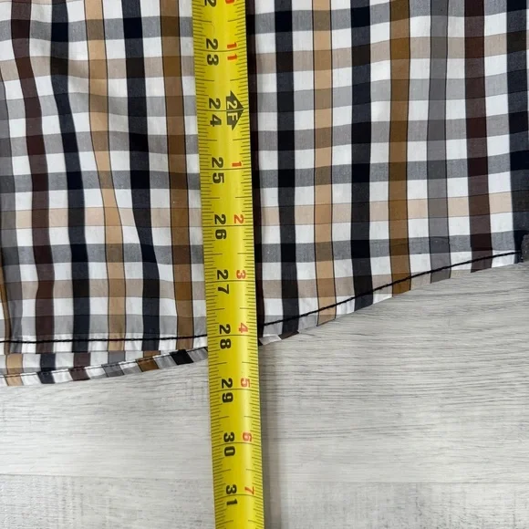 Orvieto Men's Long Sleeve Checkered Button Down Shirt in Neutral Tones Size M - Picture 8 of 17